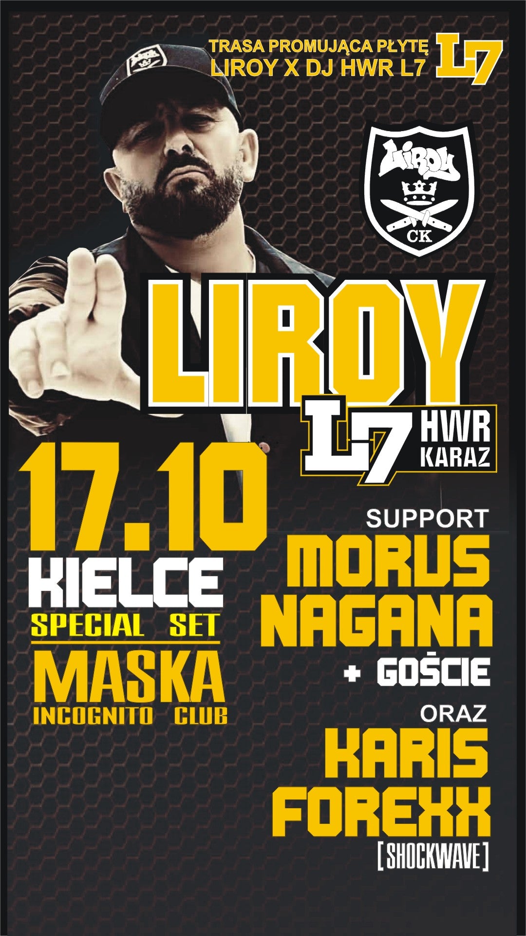 POWRÓT SCYZORYKA: LIROY + HWR & KARAZ W KIELCACH! Klub MASKA